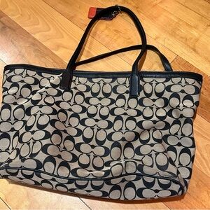 Coach Black and Tan Classic Tote